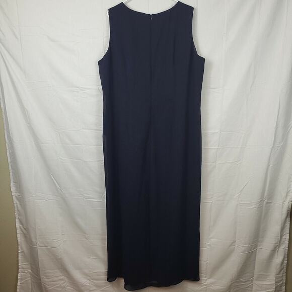 Oblique Womens Black Sleeveless Round Neck Knee Length Shift Dress Size 24 - Picture 2 of 8